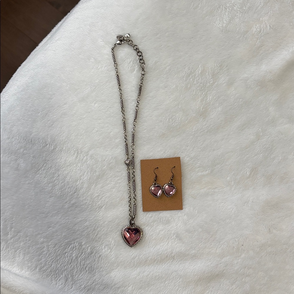 Brighton Silver and Pink Heart Necklace Set - Picture 6 of 6